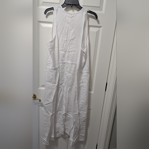 Eileen Fisher Drawstring Organic Cotton Midi Dress white size XL NWT - Picture 3 of 6